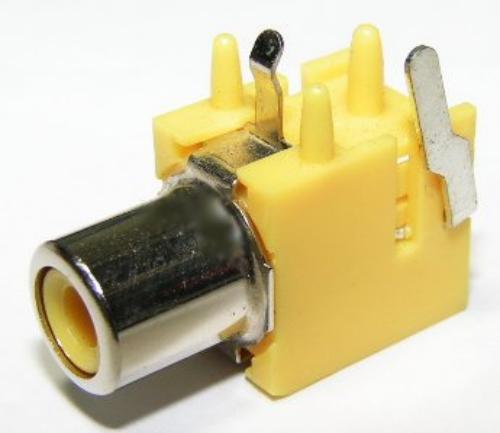 RCA Jack PCB Mount Right Angle Yellow